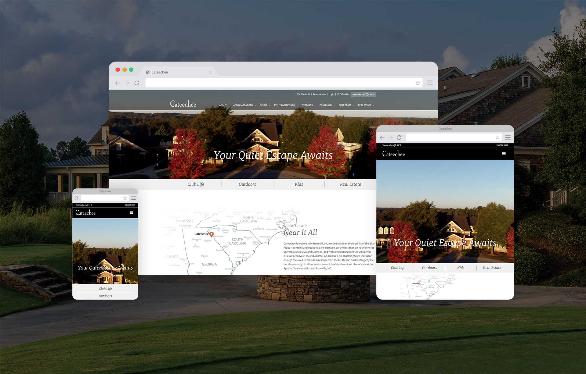Cateechee website mockup